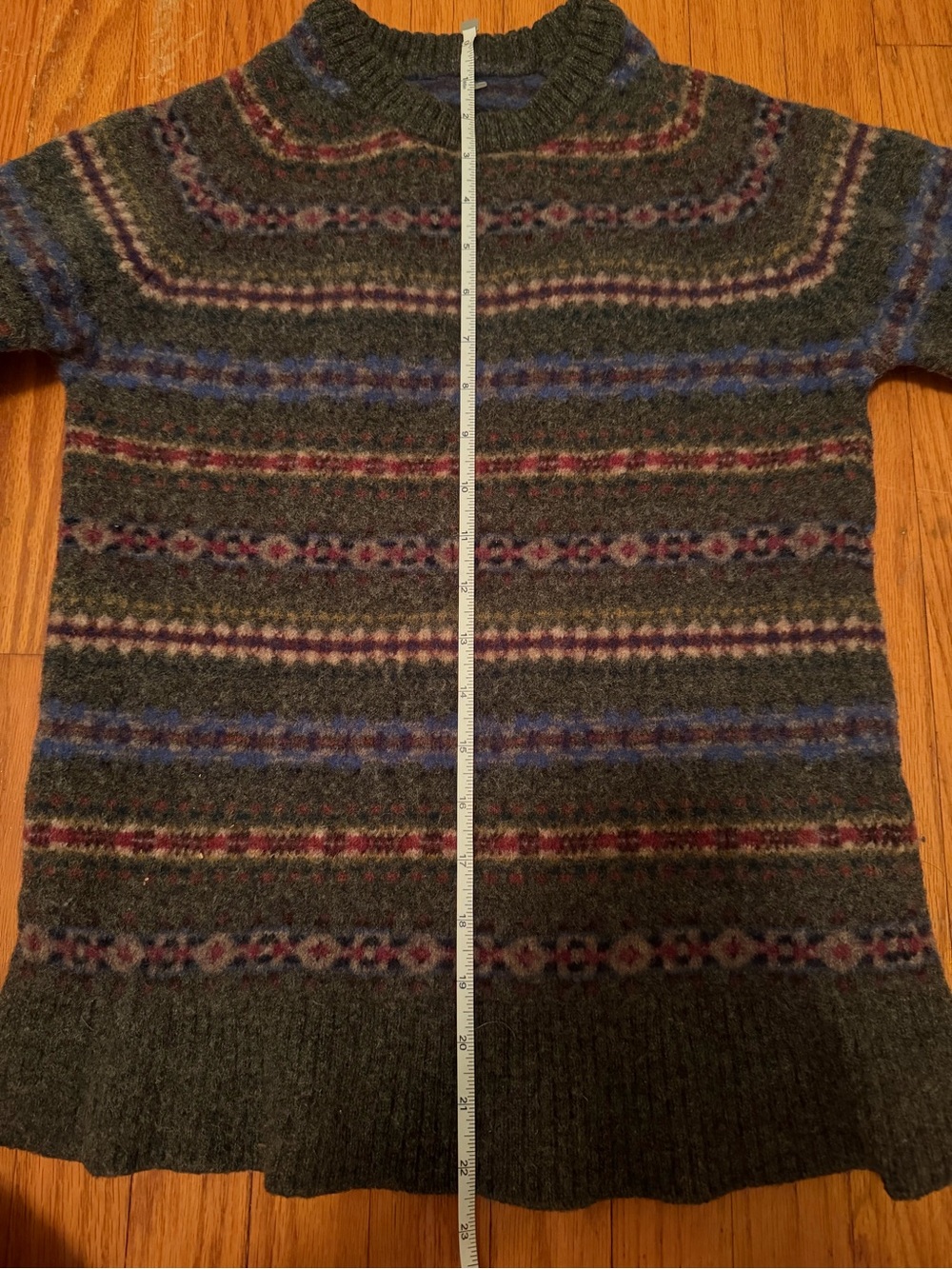 Vintage Non-Fiction 100% Lambswool Boys Fair Isle Sweater